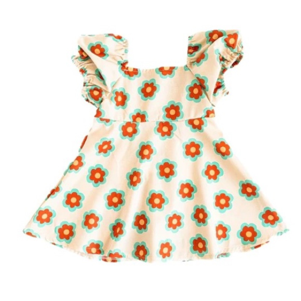 Puff Sleeves Flower Dress